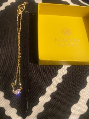 Kendra Scott Gold Necklace with Clear Sparkling Stone
